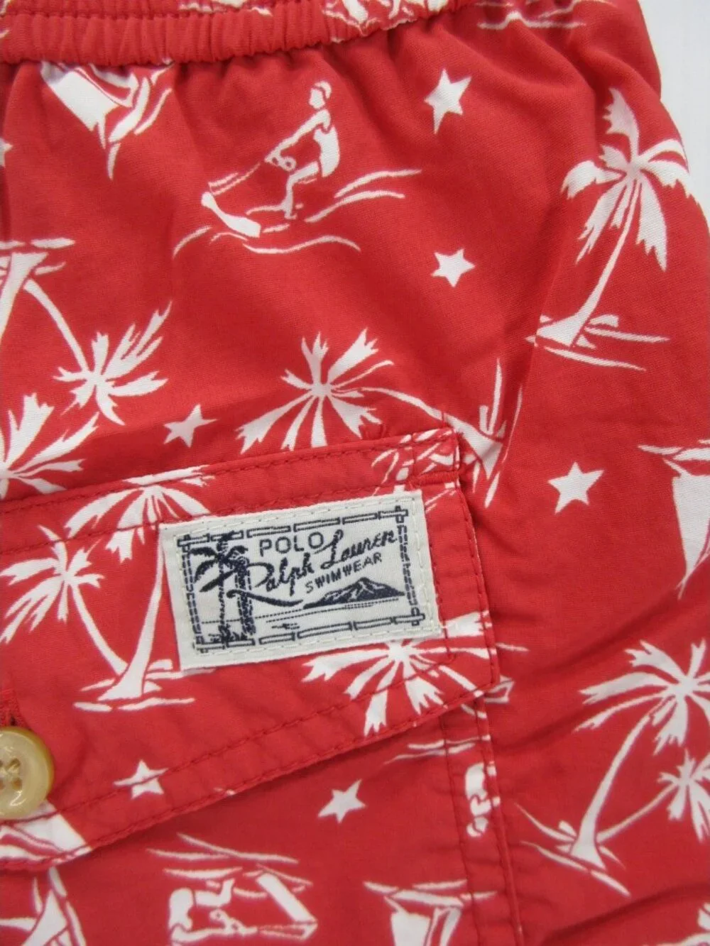 Polo Ralph Lauren Swim Trunks XXL Tall Native Palm Tree Sailboat AOP